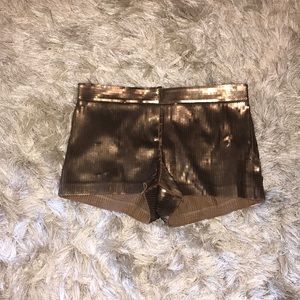 Express Semi Matte Gold Sequence Shorts